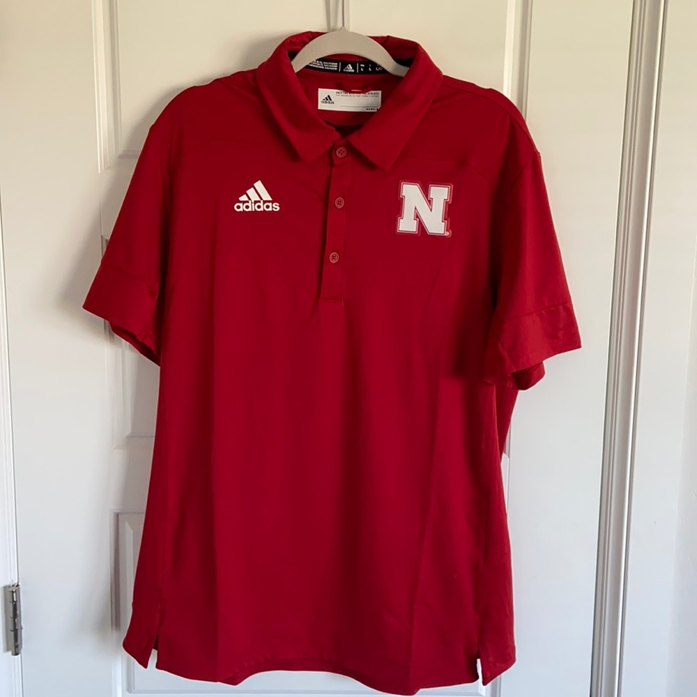 Nebraska Adidas Aeroready Polo